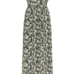 Onirik Dress Poppy Maxi Dress / Forest Green + Vintage White Floral Cotton