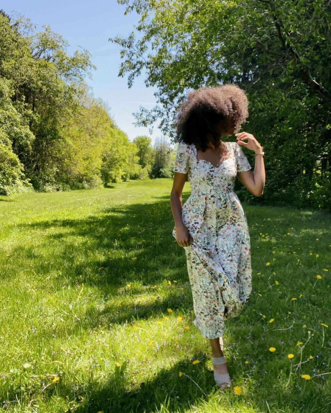 Onirik Dress Poppy Maxi Dress / Vintage White Floral Cotton