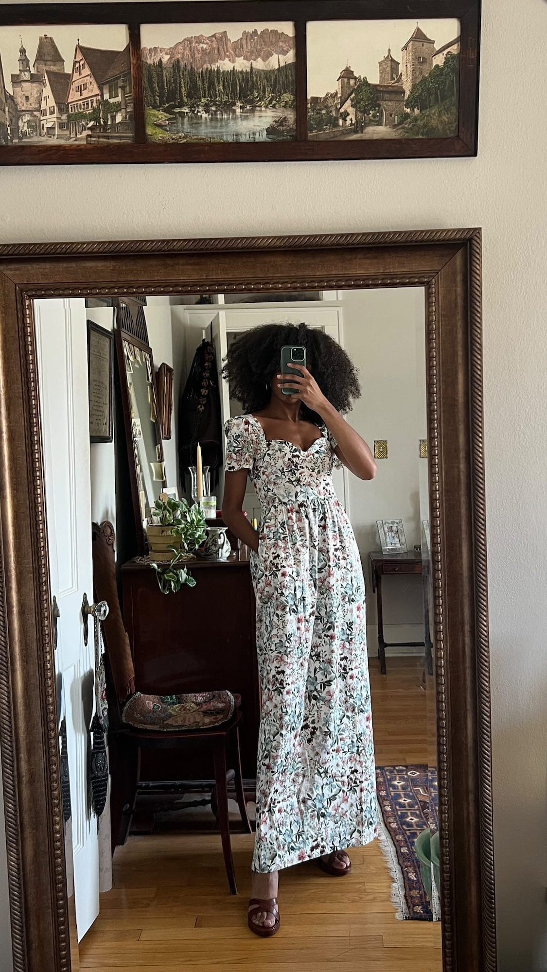 Onirik Dress Poppy Maxi Dress / Vintage White Floral Cotton