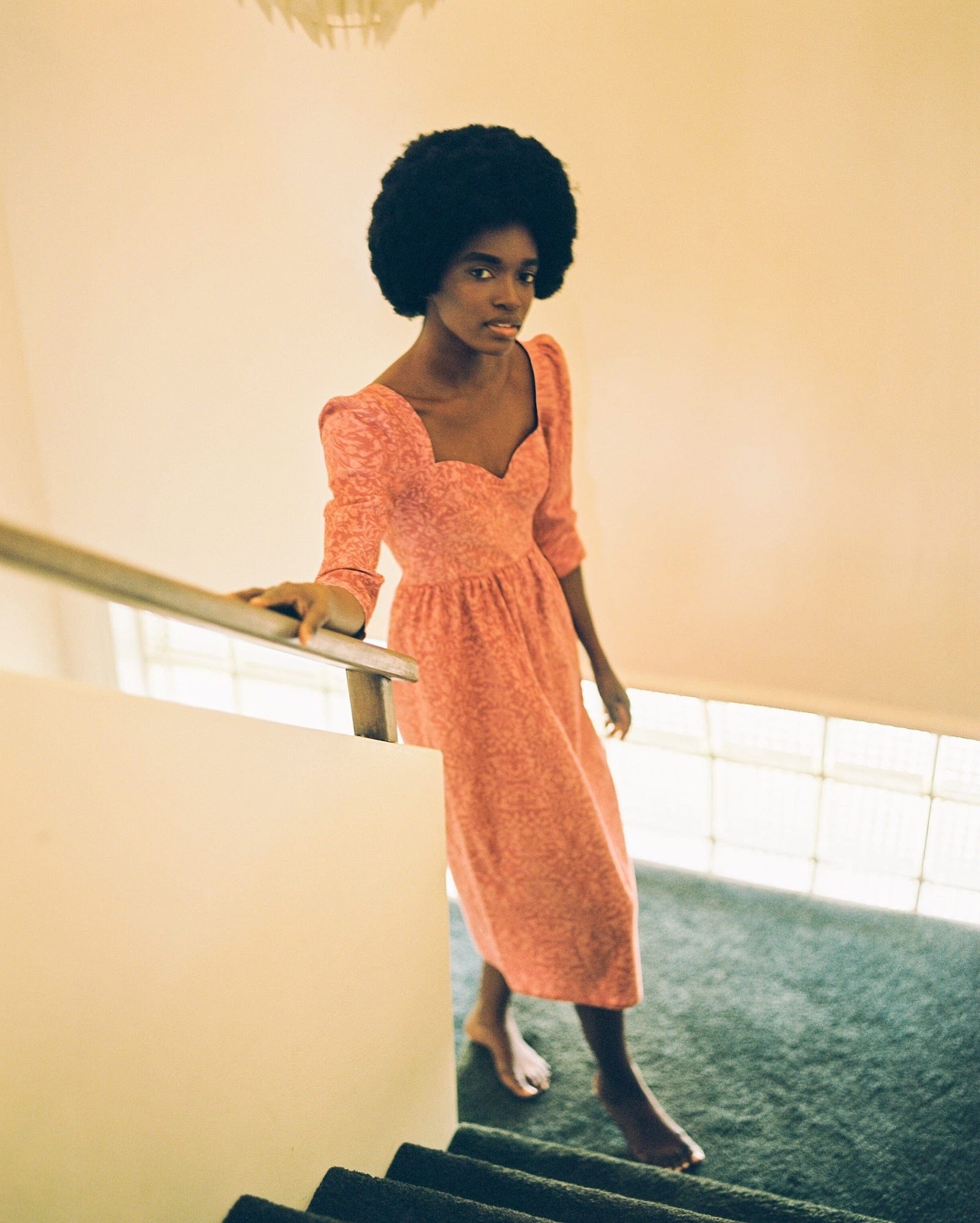 Onirik Dress Violet Dress in Baroque Rose Cotton Cord