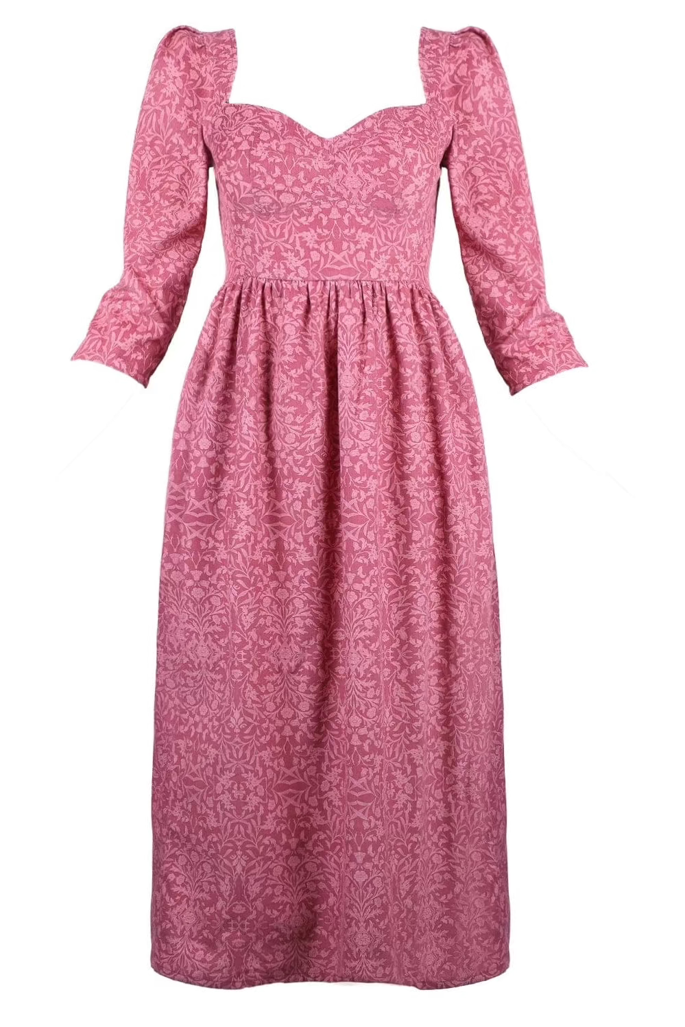 Onirik Dress Violet Dress in Baroque Rose Cotton Cord