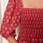 OPHELIA & INDIGO Dress Elsie Dress Red and Pink Hydrangea