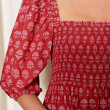 OPHELIA & INDIGO Dress Elsie Dress Red and Pink Hydrangea