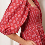 OPHELIA & INDIGO Dress Elsie Dress Red and Pink Hydrangea