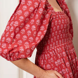 OPHELIA & INDIGO Dress Elsie Dress Red and Pink Hydrangea