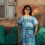 OPHELIA & INDIGO Dress Lara Dress Blue & Green Geo