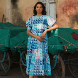 OPHELIA & INDIGO Dress Lara Dress Blue & Green Geo