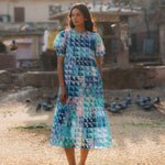 OPHELIA & INDIGO Dress Lara Dress Blue & Green Geo