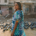 OPHELIA & INDIGO Dress Lara Dress Blue & Green Geo