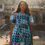 OPHELIA & INDIGO Dress Lara Dress Blue & Green Geo