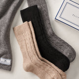 Petite Plume Cashmere Socks 100% Cashmere Women's Socks in Beige