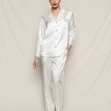 Petite Plume Sleepwear & Loungewear Women's Silk Pajama Set in White