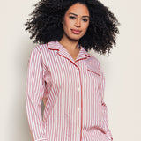 Petite Plume Sleepwear & Loungewear Women's Twill Pajama Set in Antique Red Ticking