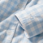 Petite Plume Sleepwear & Loungewear Women's Twill Pajama Set in Light Blue Gingham