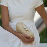 POOLSIDE Beige The Love Heart Clutch