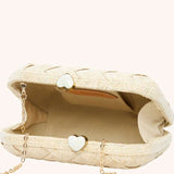 POOLSIDE Beige The Love Heart Clutch