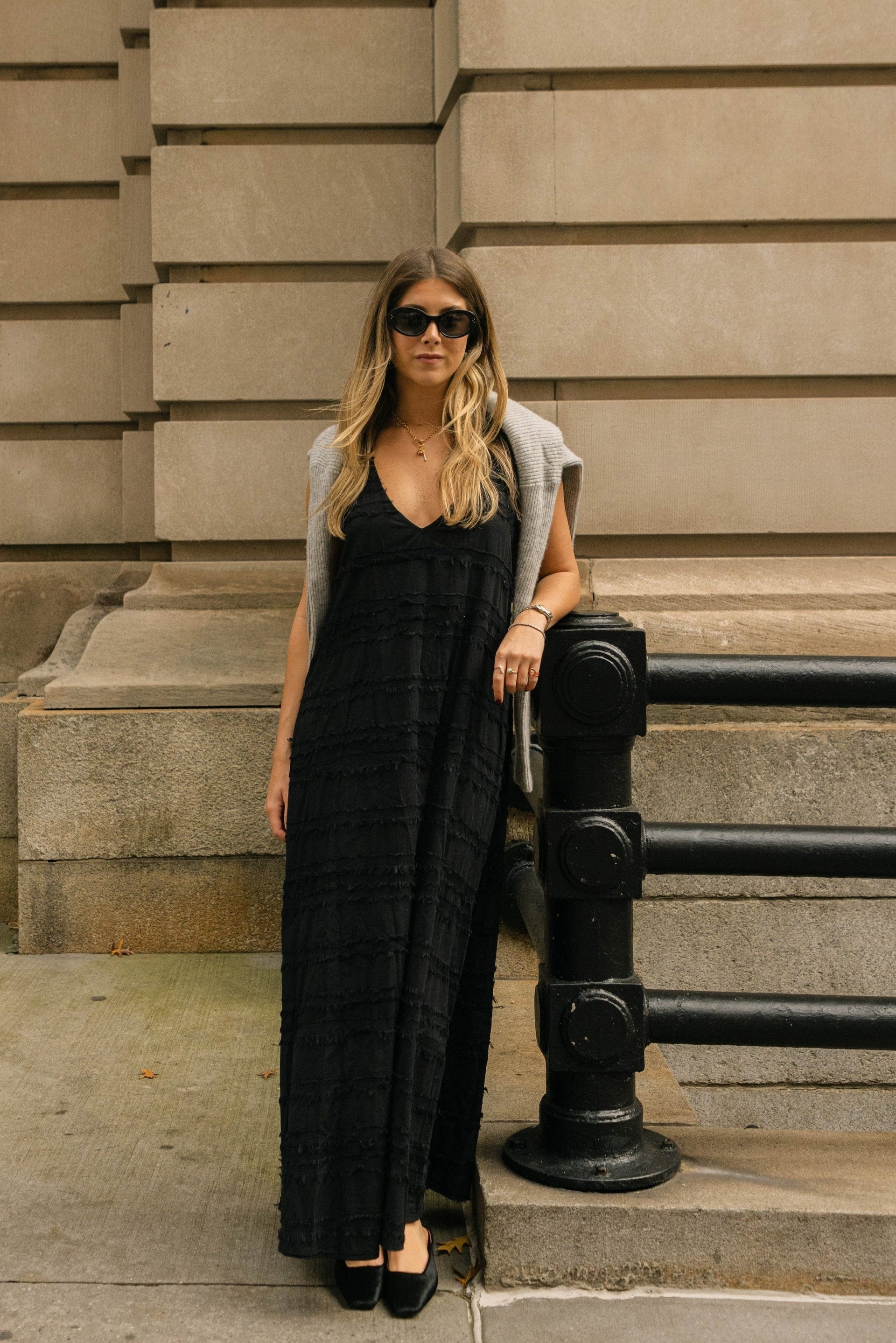 gili maxi dress Puka Gili Dress - Black Feather - Black