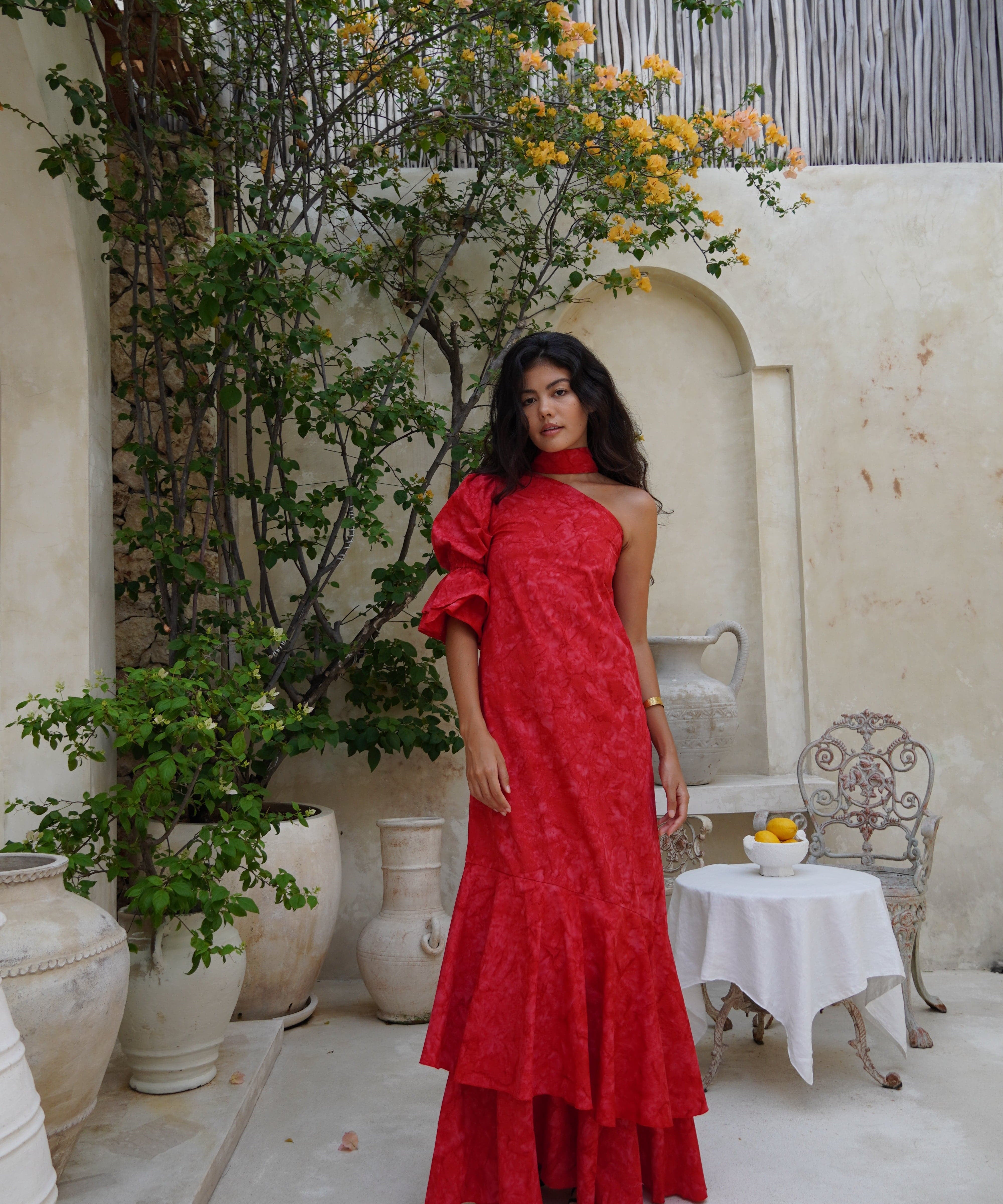 Puka Dress Ruffle Maxi