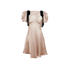 Rebecca Elizabeth Dress 00/0 Dahlia Bow Dress Champagne with Stars