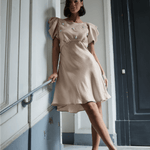 Rebecca Elizabeth Dress Dahlia Dress Champagne