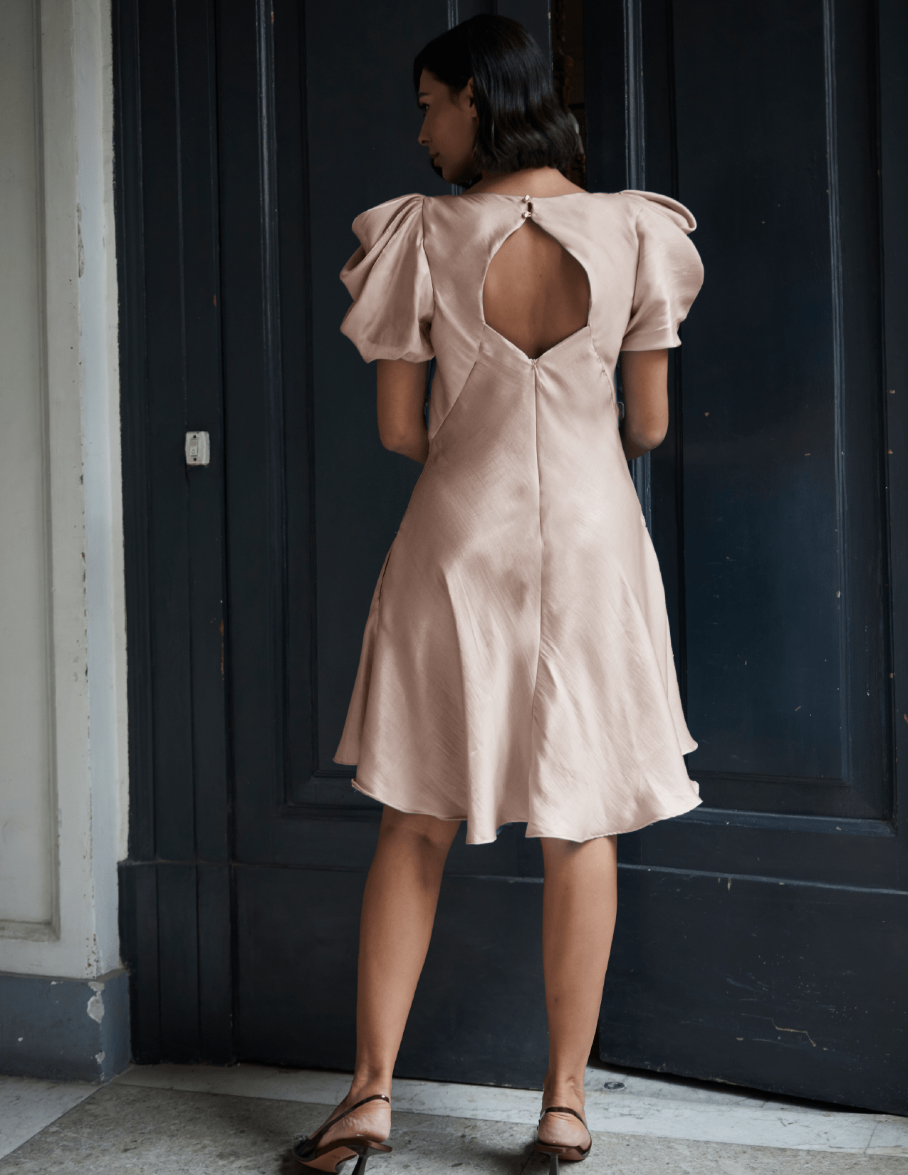 Rebecca Elizabeth Dress Dahlia Dress Champagne