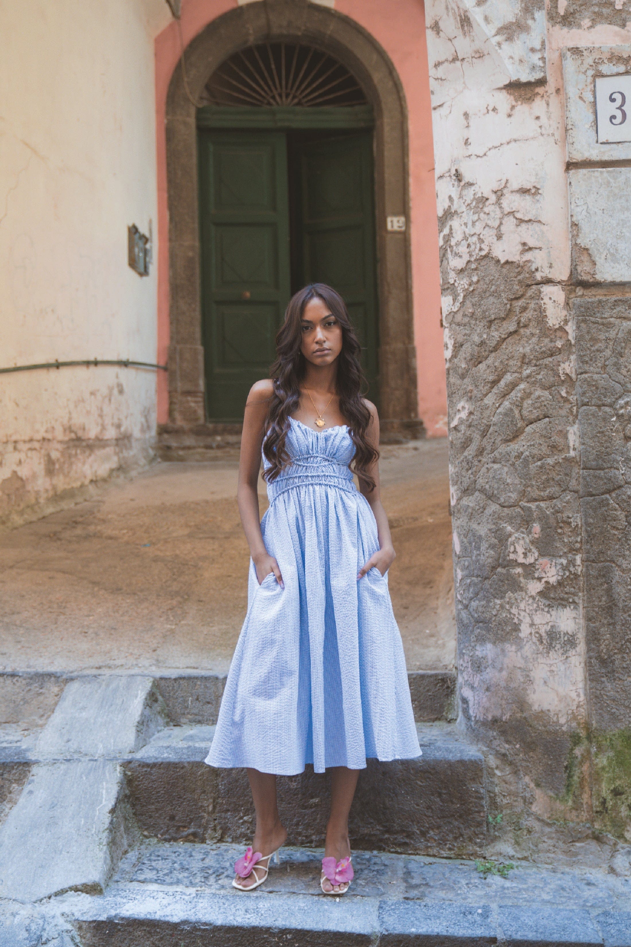 Rebecca Elizabeth Dress 2/4 / Azzuro Stripe Lucilla Azzuro Stripe