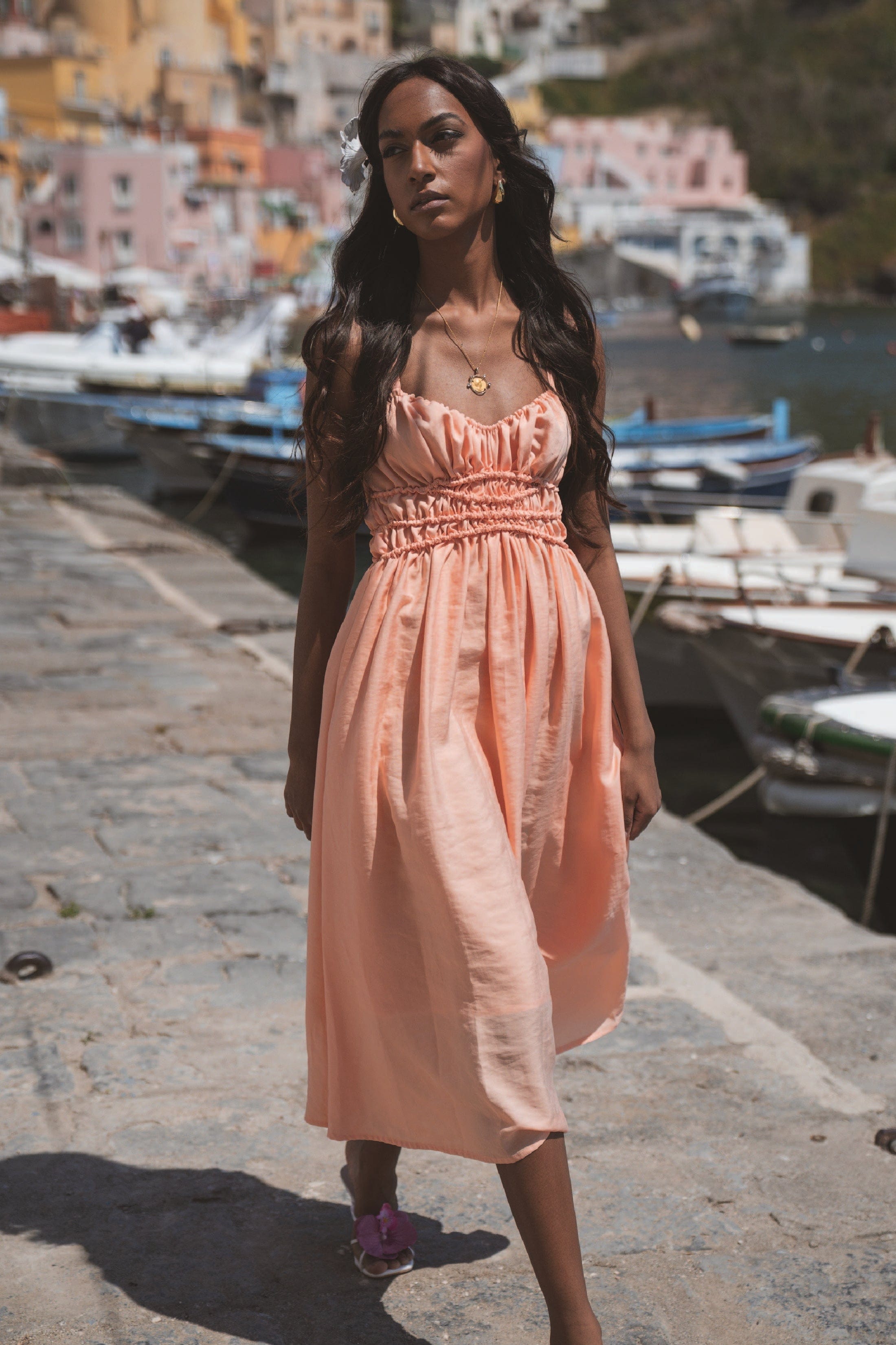 Rebecca Elizabeth Dress Lucilla Melon Sorbet