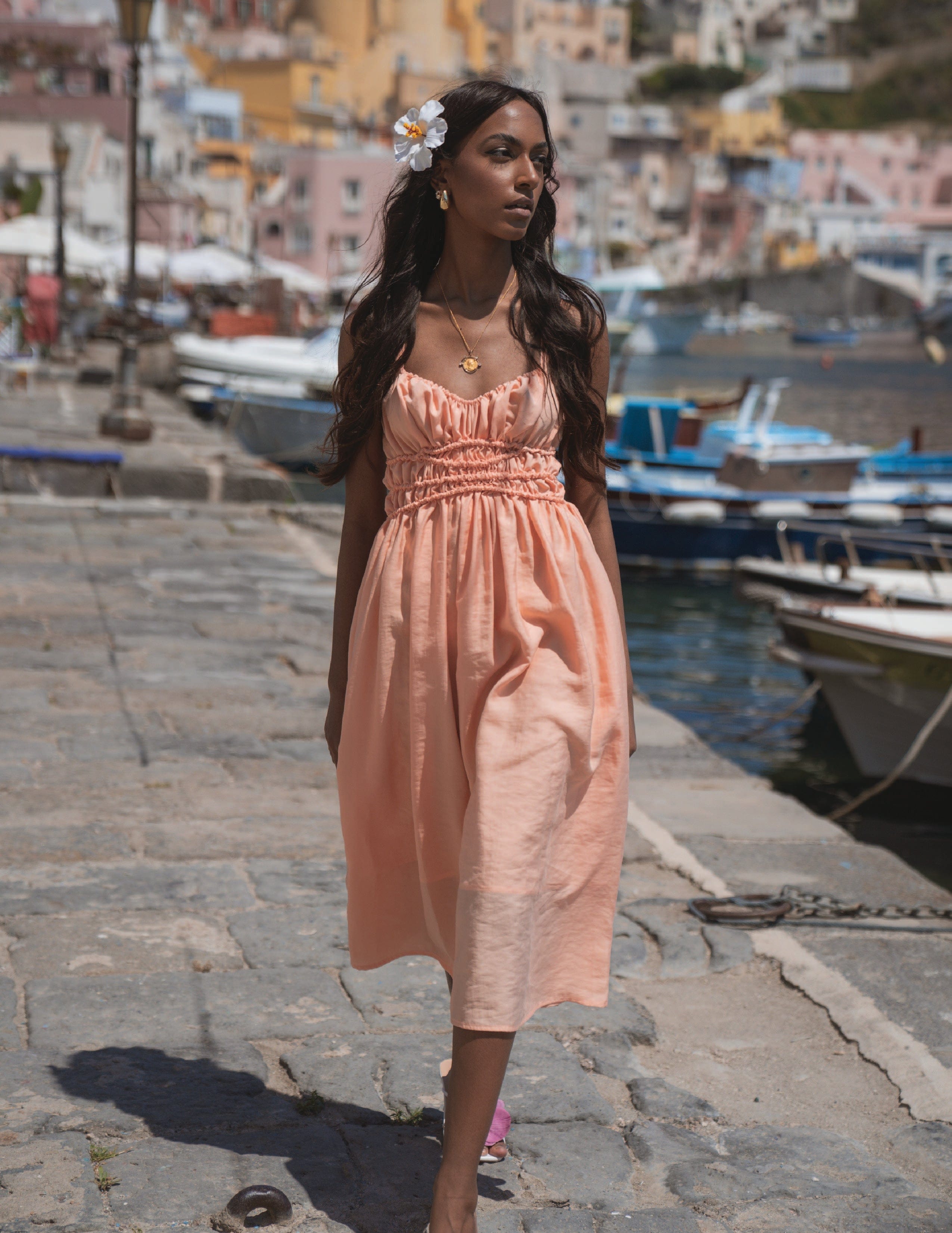 Rebecca Elizabeth Dress Lucilla Melon Sorbet