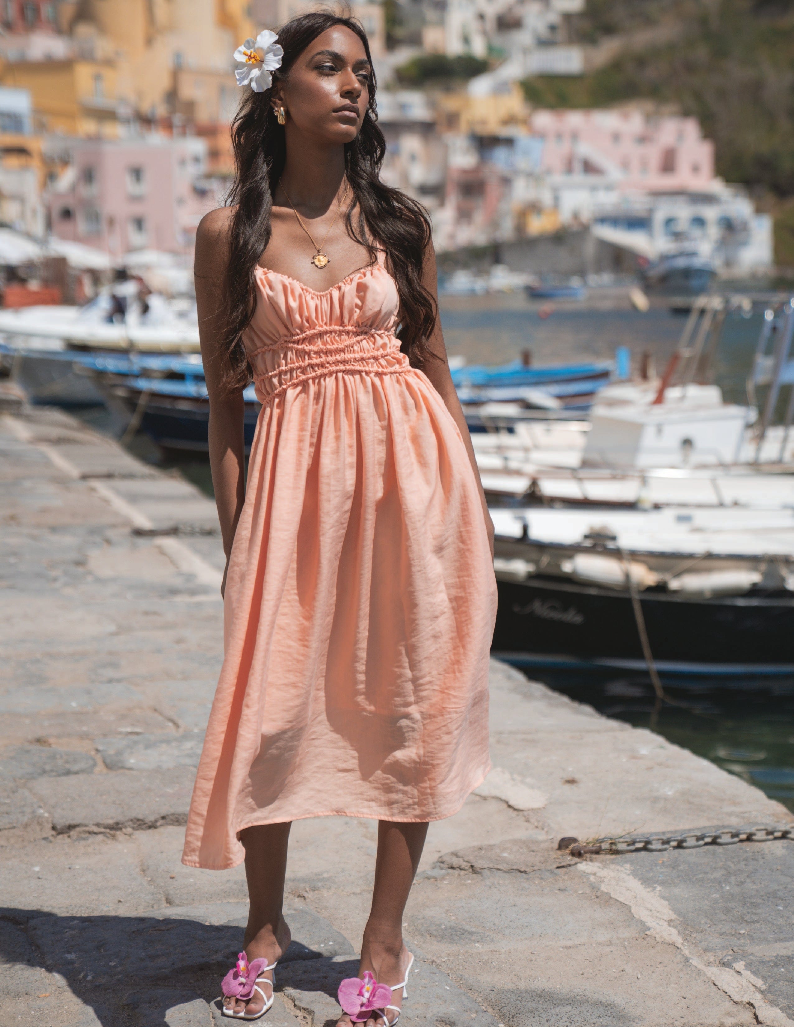 Rebecca Elizabeth Dress Lucilla Melon Sorbet