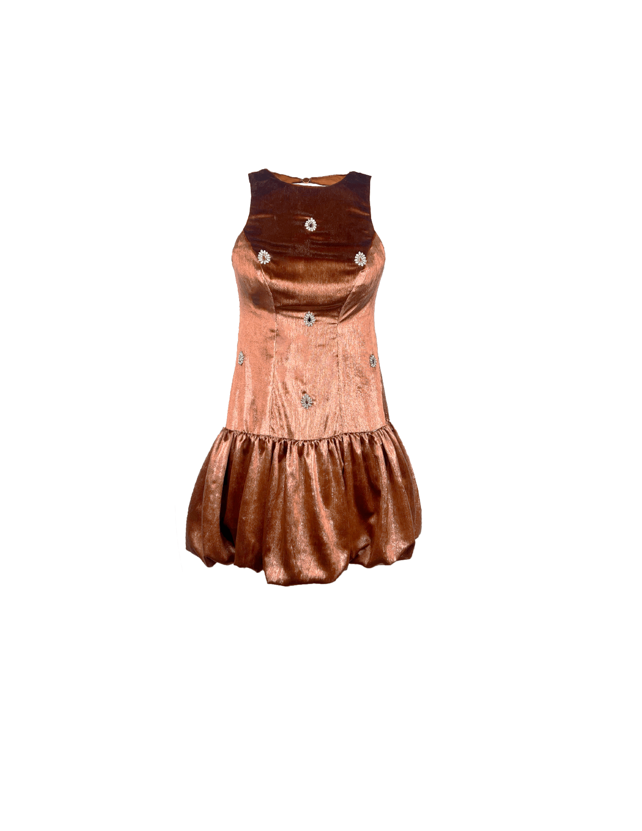 Rebecca Elizabeth Dress 00/0 / Bronze Selestia Embroidered Bronze Velvet