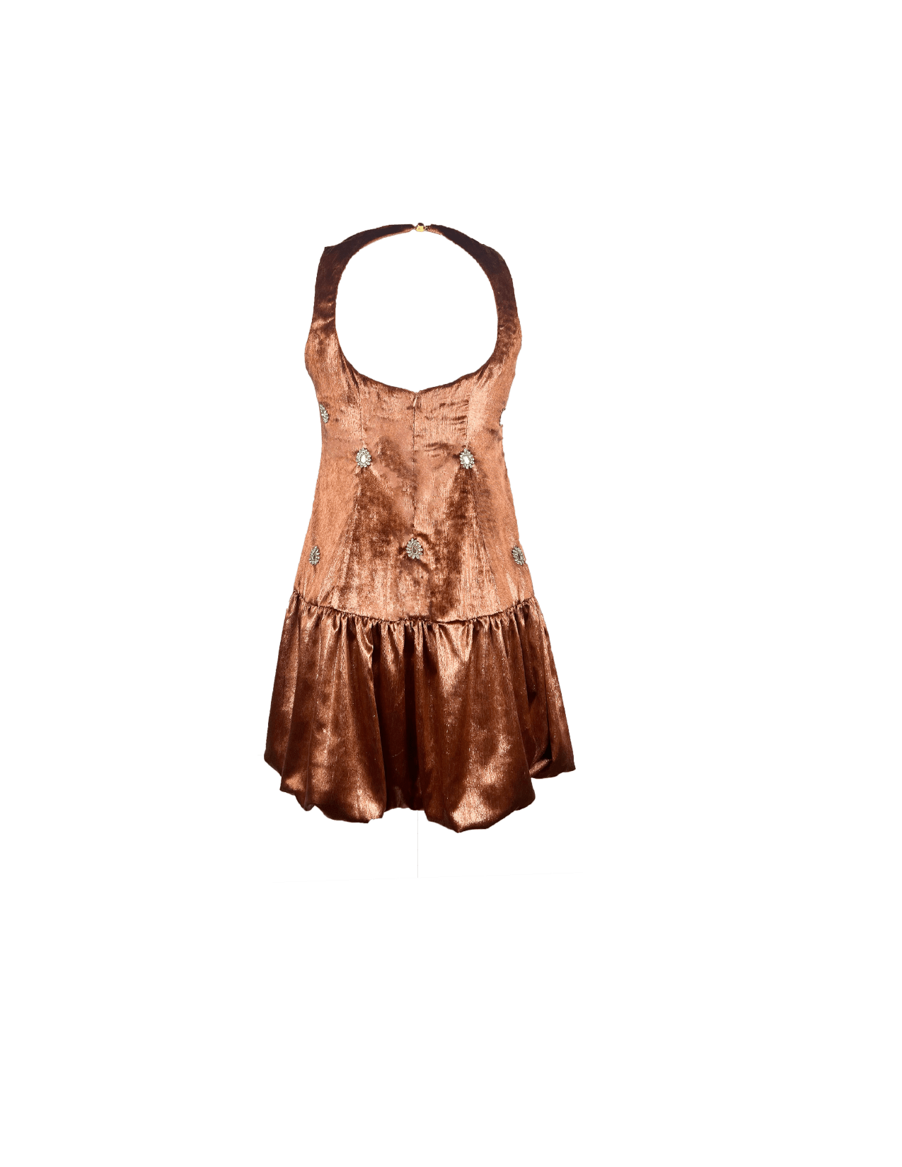 Rebecca Elizabeth Dress Selestia Embroidered Bronze Velvet