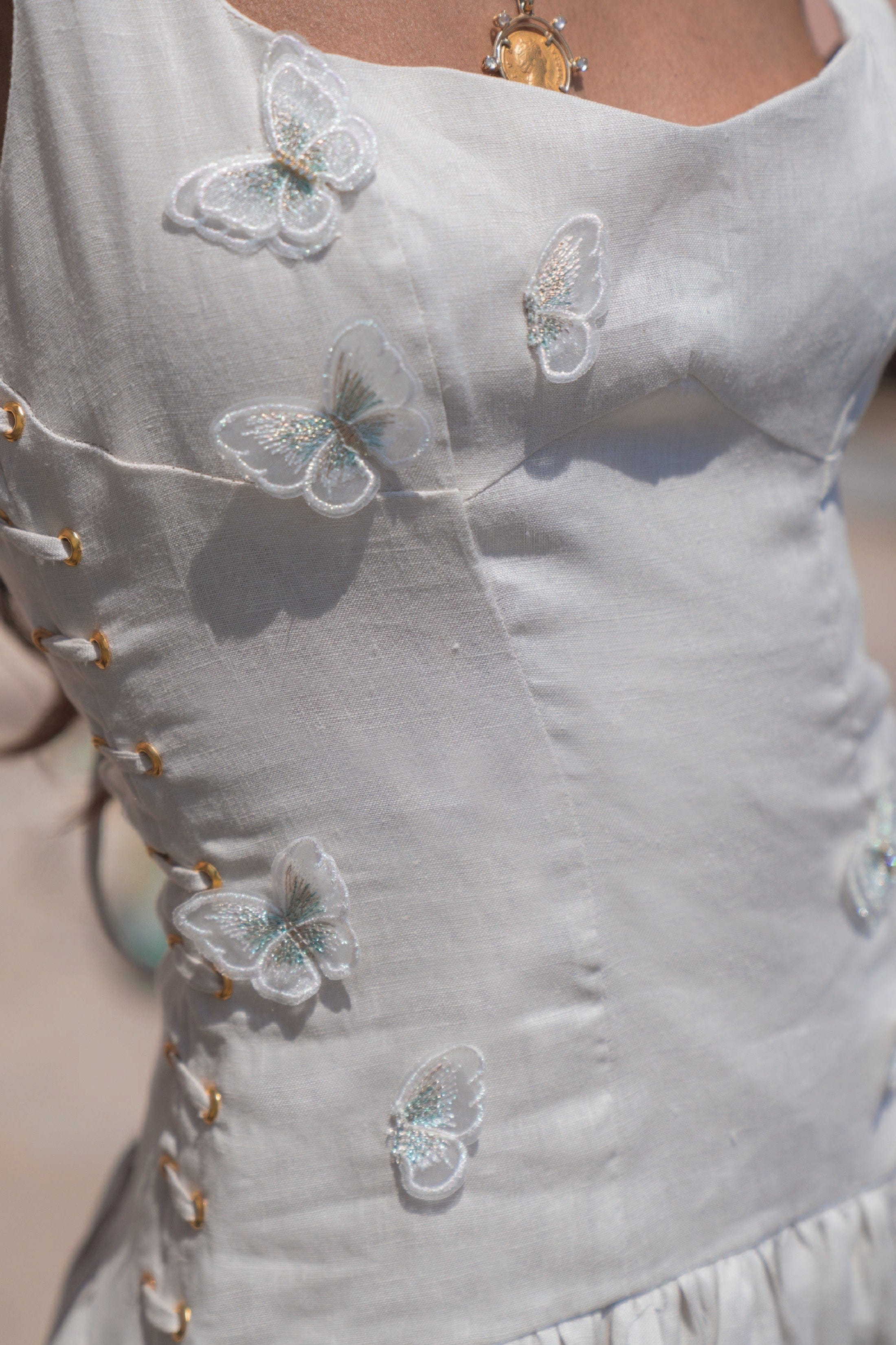 Rebecca Elizabeth Dress Zephyr Crema Farfalla