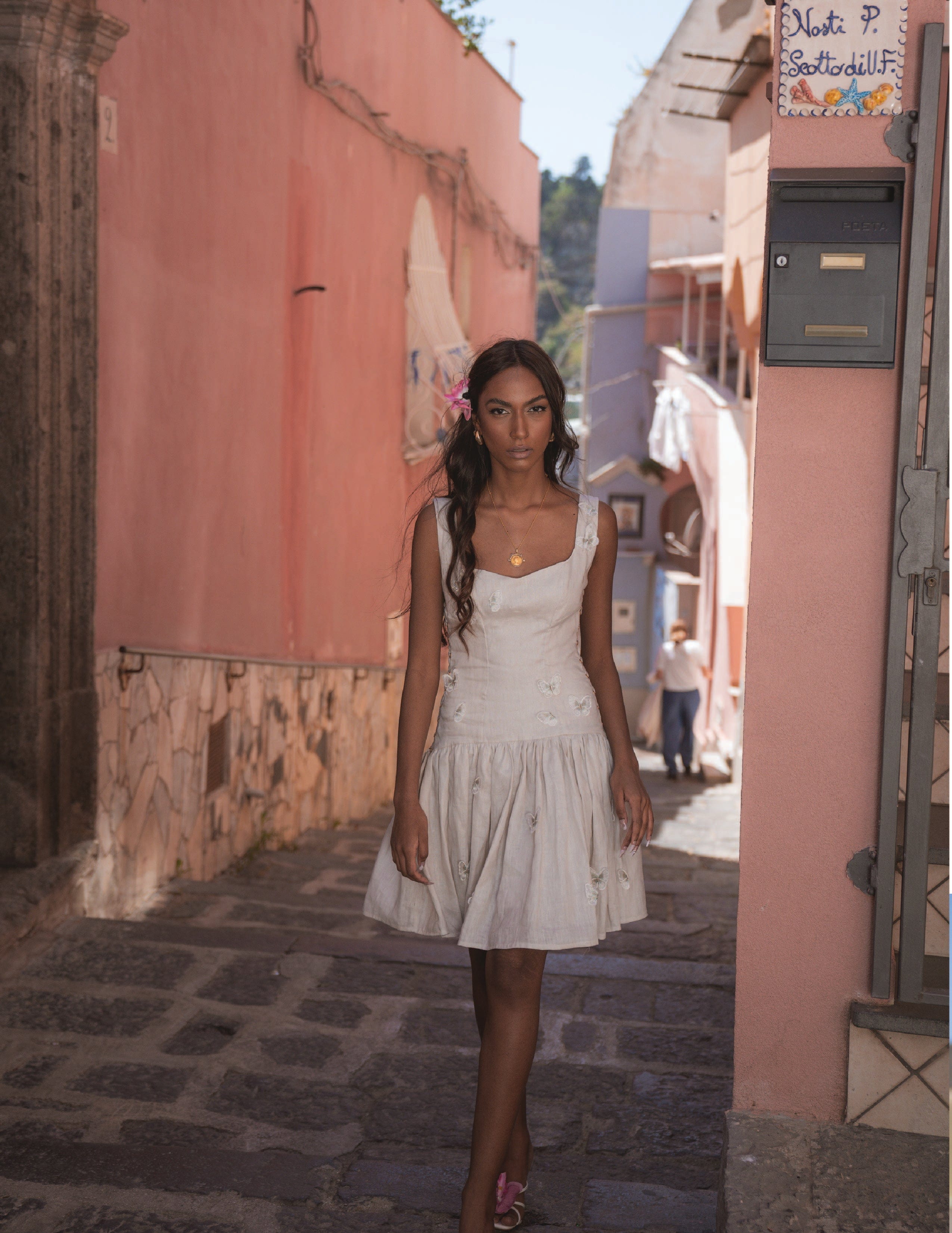 Rebecca Elizabeth Dress Zephyr Crema Farfalla