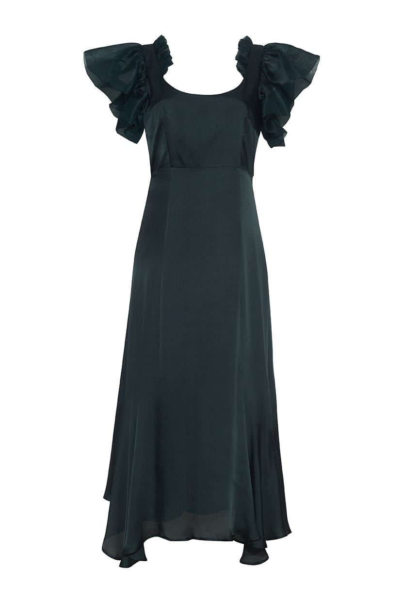 Rêveux Dress Anelise Silk Gown with Organza Sleeves