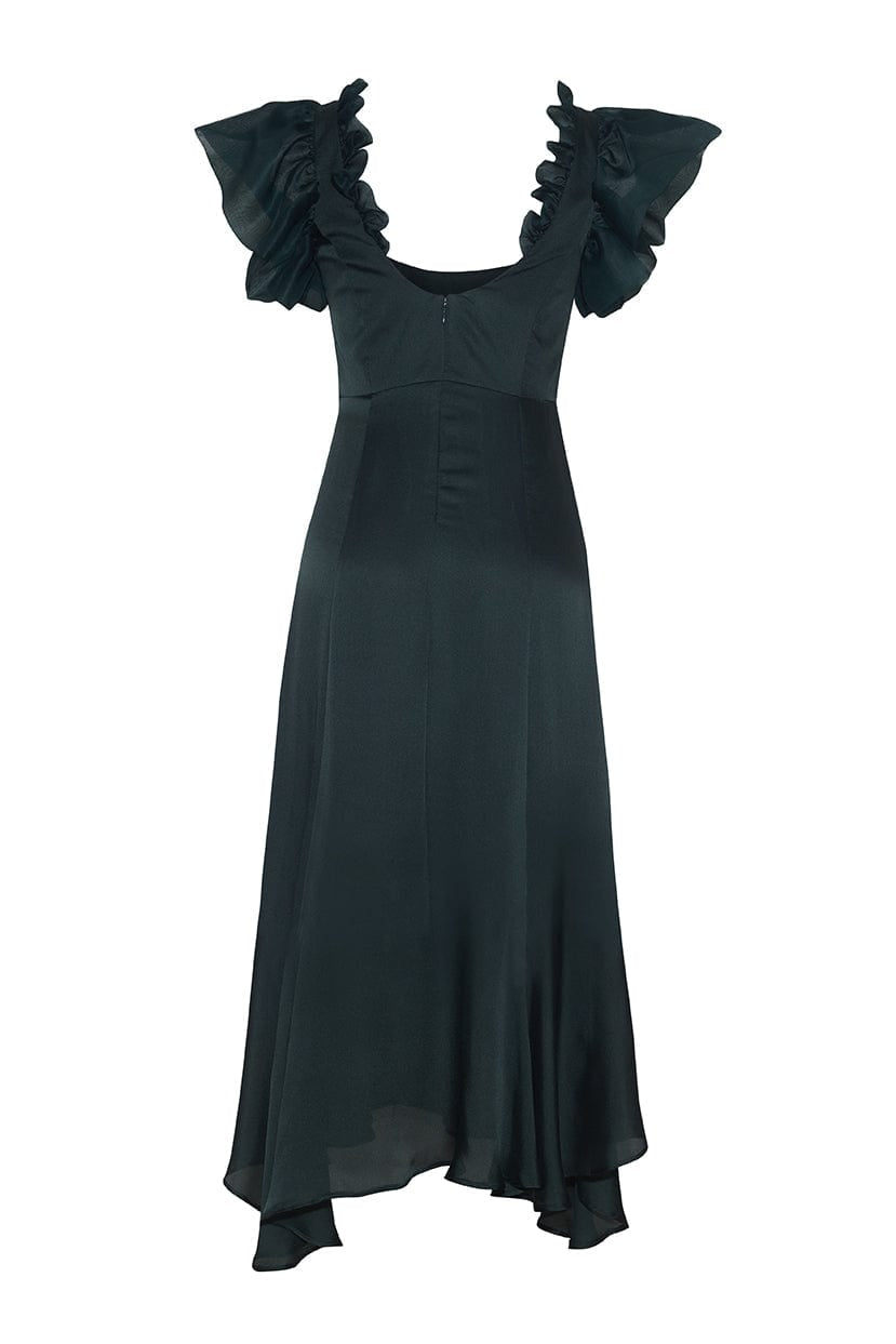 Rêveux Dress Anelise Silk Gown with Organza Sleeves