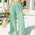 Ricki Beach Club Swimwear The Anytime Beach Pant - Green Cabana Stripe