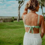 Ricki Beach Club Swimwear The Montauk Top - Green Trellis