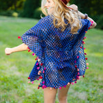 Sara Joy Blue Marble Geo Open Caftan