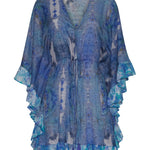 Sara Joy Cover Up Ocean Glimmer Ruffle Caftan