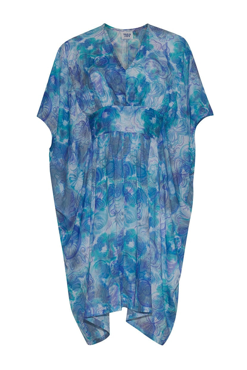 Sara Joy Cover Up Shell Tie Dye Short Caftan