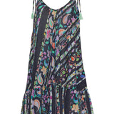 Sara Joy Dresses Painted Paisley Black Swing Dress