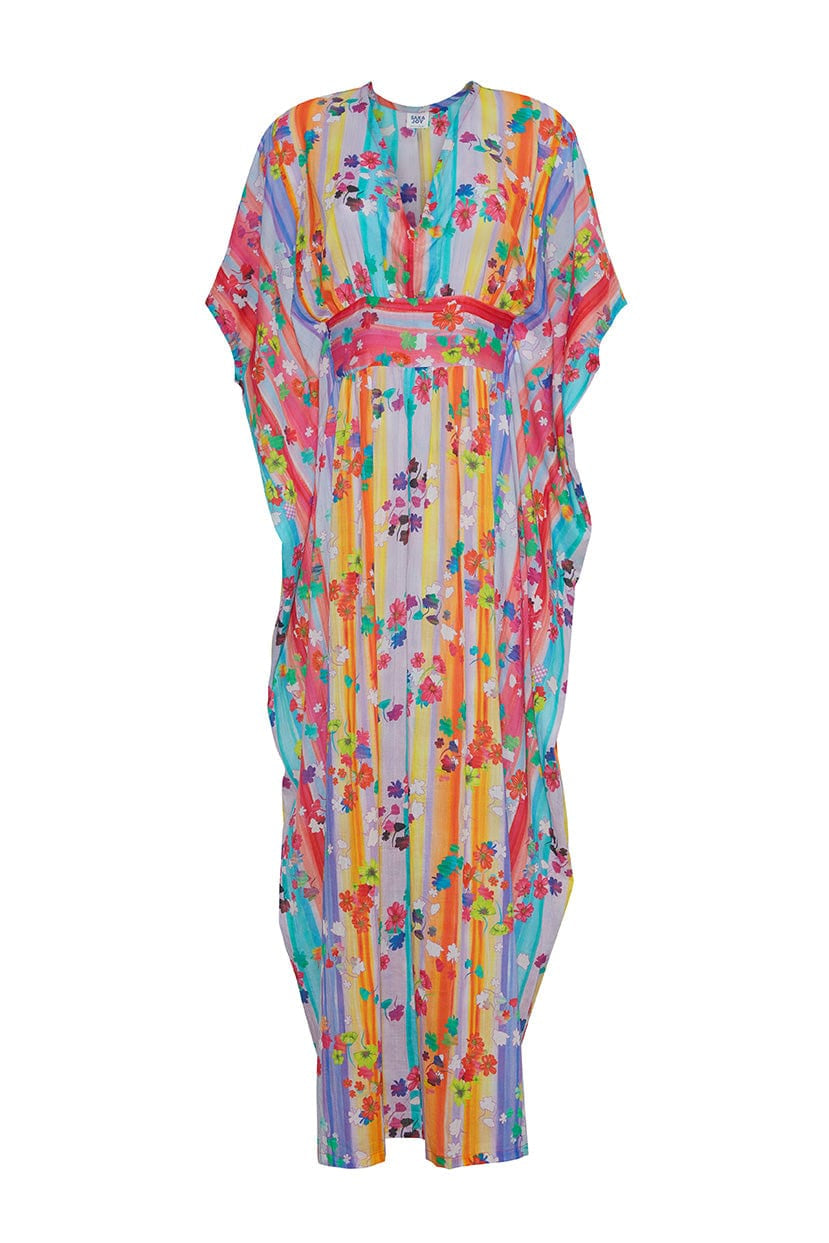 Sara Joy Painted Floral Maxi Caftan