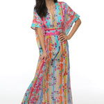 Sara Joy Painted Floral Maxi Caftan