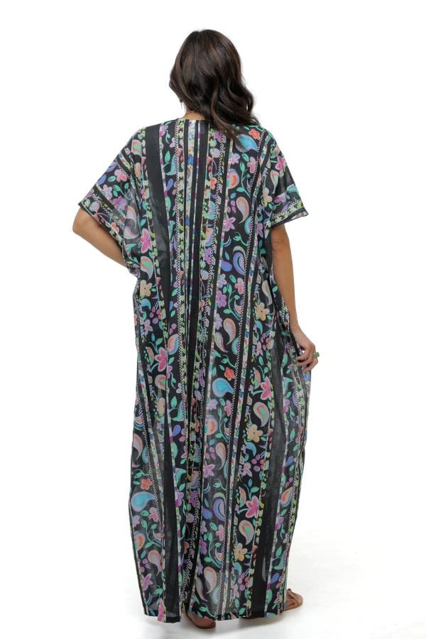 Sara Joy Painted Paisley Maxi Caftan