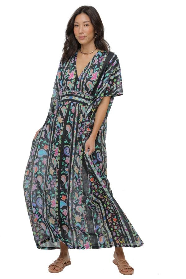 Sara Joy Painted Paisley Maxi Caftan