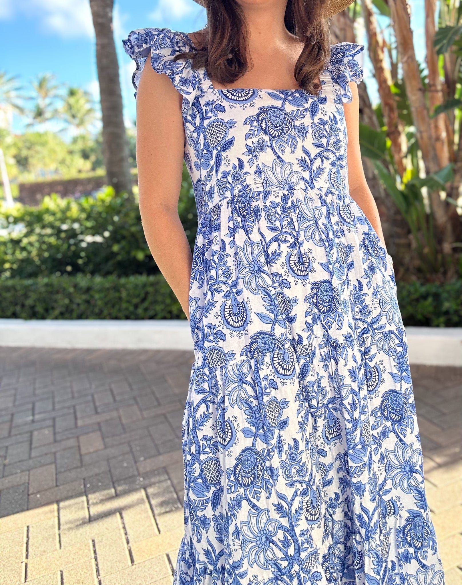 SARA KHATIB DESIGN DRESSES THE CHARLESTON DRESS CORNFLOWER FLORAL
