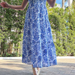 SARA KHATIB DESIGN DRESSES THE CHARLESTON DRESS CORNFLOWER FLORAL