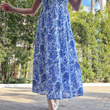SARA KHATIB DESIGN DRESSES THE CHARLESTON DRESS CORNFLOWER FLORAL