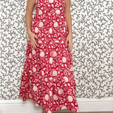 SARA KHATIB DESIGN DRESSES THE PONTE VEDRA DRESS HAUTE RED FLORAL