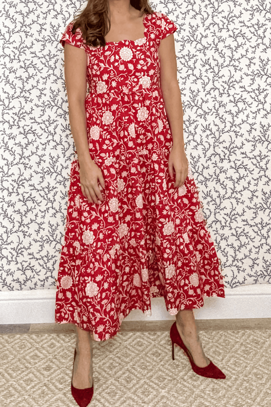 SARA KHATIB DESIGN DRESSES THE PONTE VEDRA DRESS HAUTE RED FLORAL